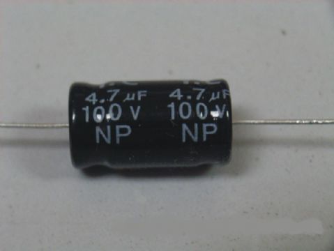 Non-Polarized Electrolytic Capacitor Np4.7Uf100v Horizontal Size 8 * 17